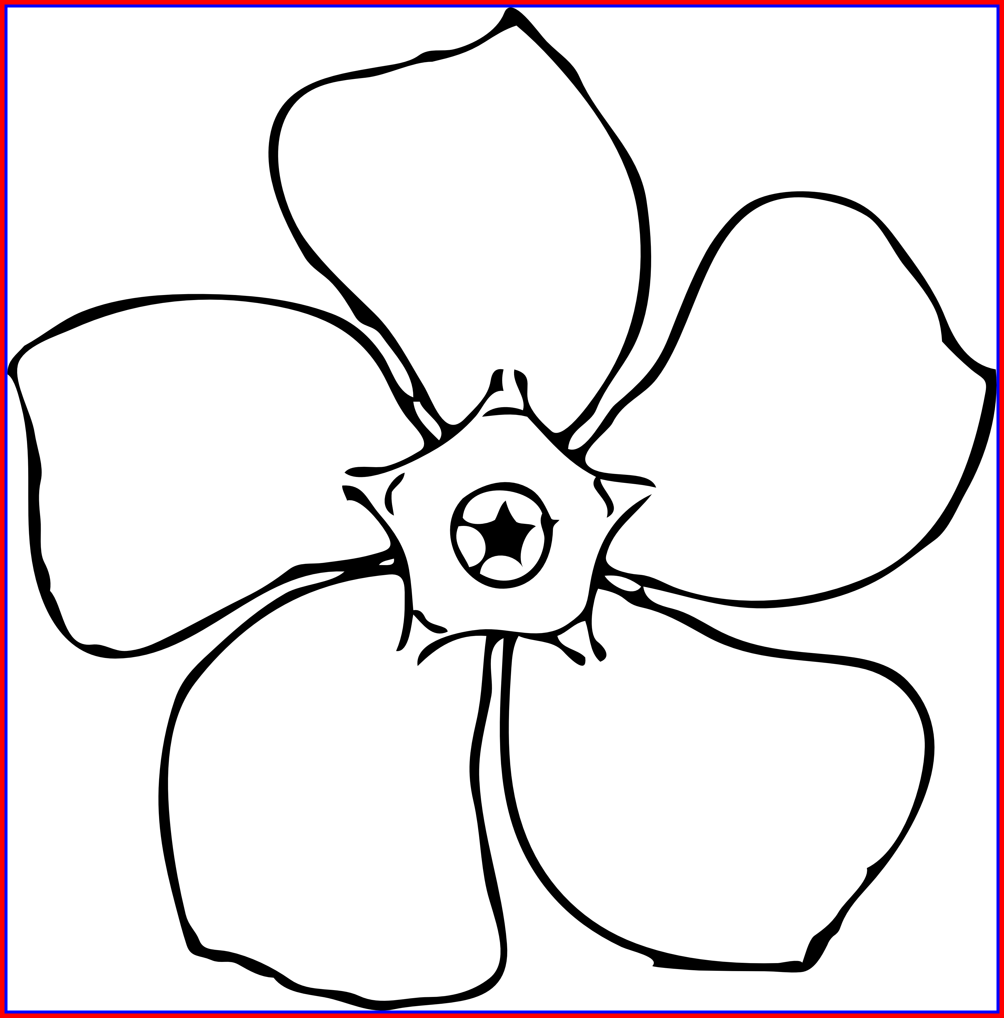Collection Of Free Drawing Flowers Jasmine Flower Download - Flowers Drawing (3383x3430), Png Download