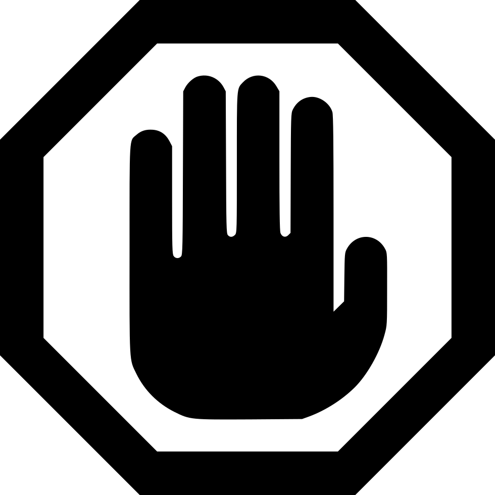 Abort Stop Cancel Terminate Comments - Black And White Stop Sign Png (980x980), Png Download