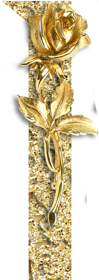 Alfabeto Floral Oro (351x1012), Png Download