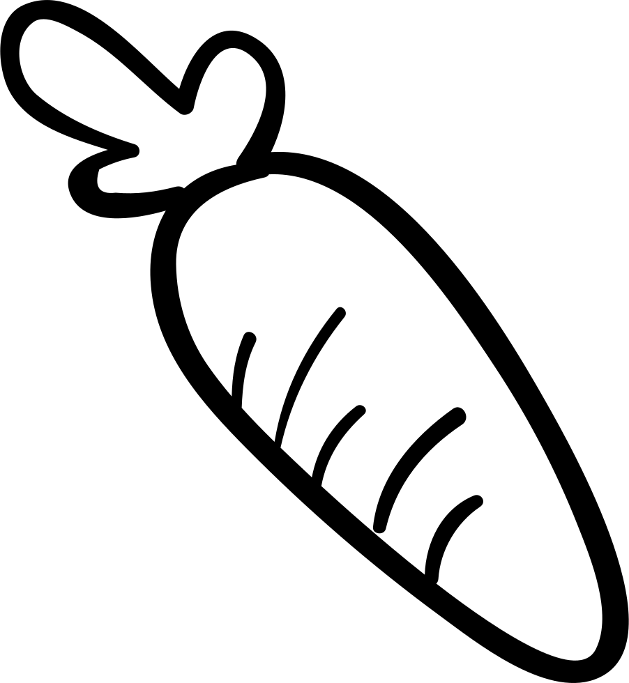 Carrot Vegetable - - Wortel Vector Hitam Putih (902x980), Png Download