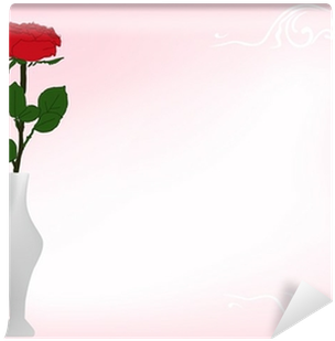 Single Rose Flower In White Vase Wall Mural • Pixers® - Rose (400x400), Png Download