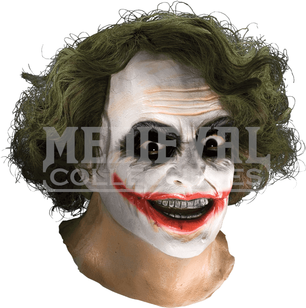 Joker Adult Full Mask With Hair - Tdk Joker Mask With Latex Hair (667x667), Png Download