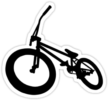 Bmx Bike Silhouette Black Stickers By Garrett Holm - Png Bike Stickers Png (375x360), Png Download