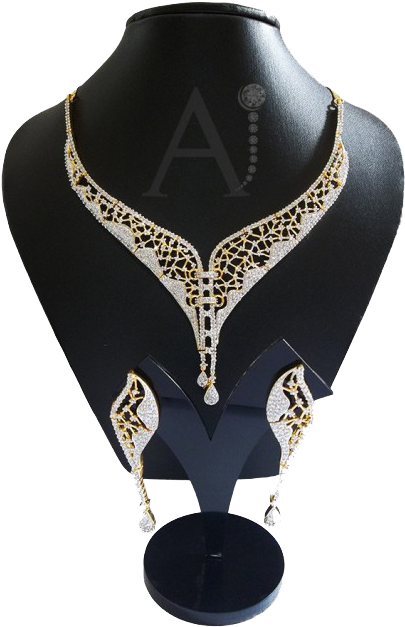 American Diamond Jewellery - Necklace (640x640), Png Download