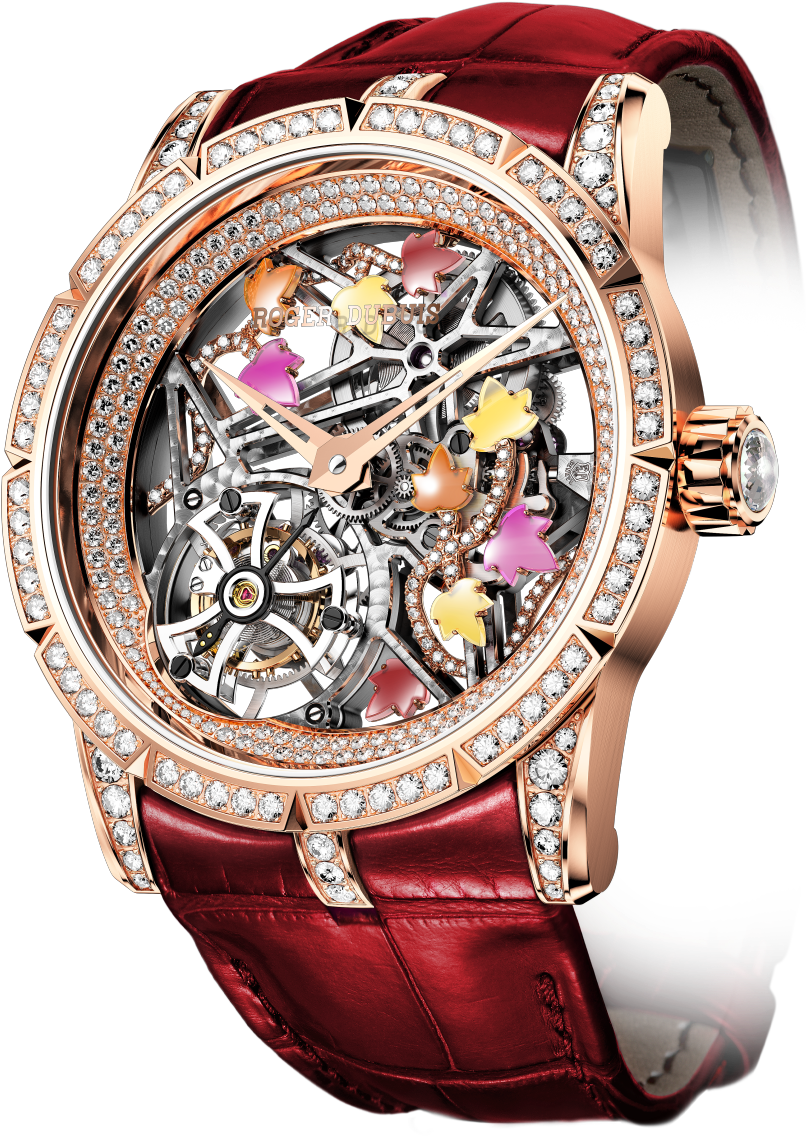 Decorative Jewelry Elements Are Entwined With The Skeleton - Roger Dubuis Excalibur Brocéliande (925x1280), Png Download