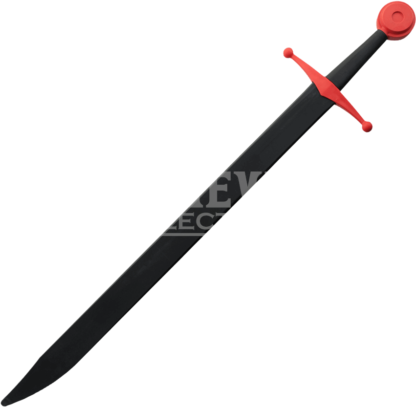Black And Red Sparring Falchion - Pencil With Rubber (850x850), Png Download
