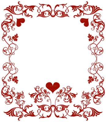 Kaz Creations Valentine Deco Love Hearts Red Border - Valentines Day Border Clip Art (346x400), Png Download