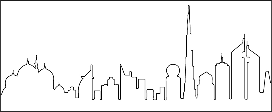 Image Skyline - Line Art Graphic Design (941x390), Png Download