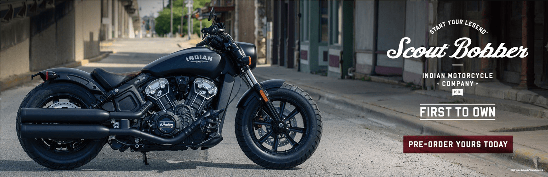 2018 Indian Scout Bobber Bronze Smoke (1900x800), Png Download
