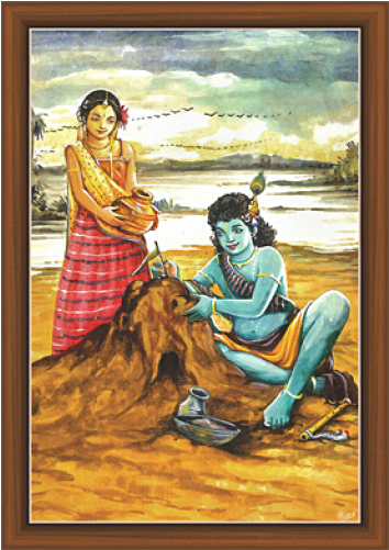 Radha Krishna Paintings - Library (500x500), Png Download