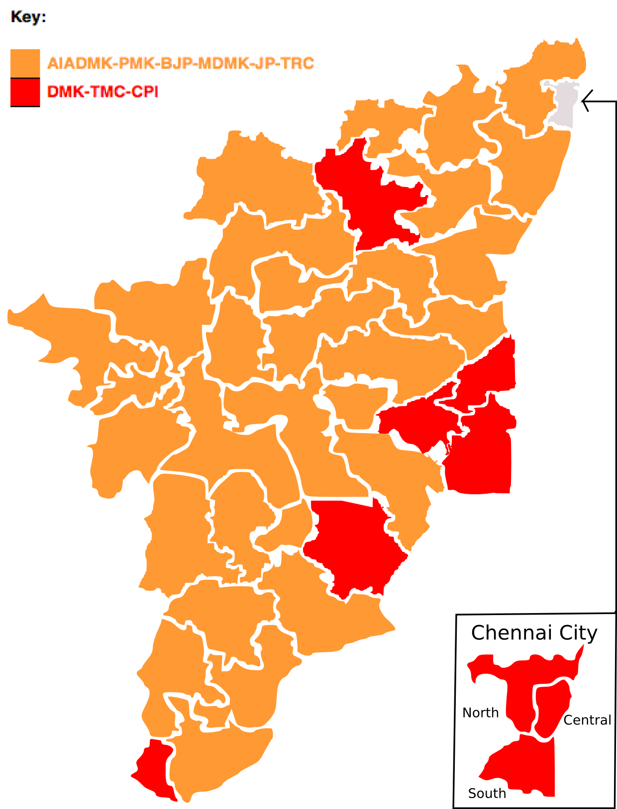 Tamil Nadu Election Map (1240x1627), Png Download