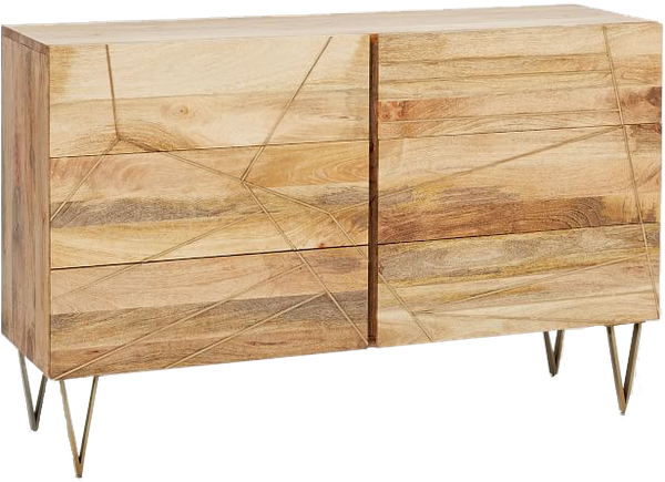 Roar + Rabbit For West Elm Geo Inlay 6 Drawer Chest (600x435), Png Download