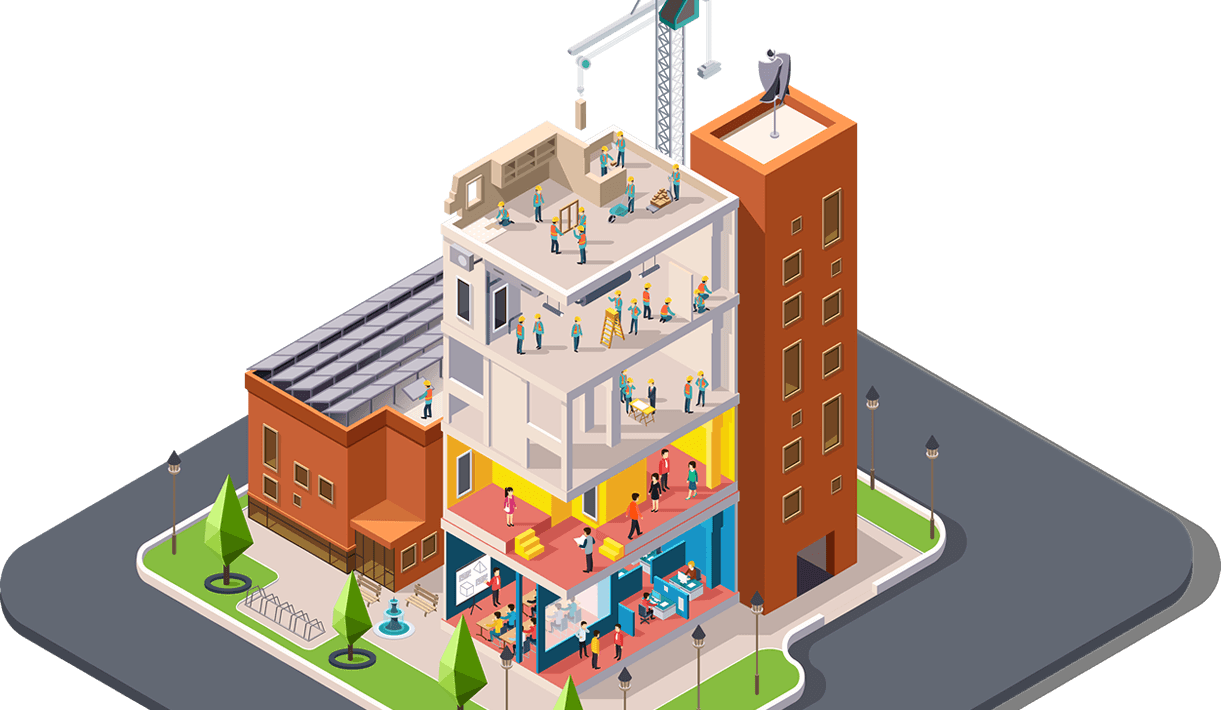 Buildings - Digital Twin Bim (1221x710), Png Download