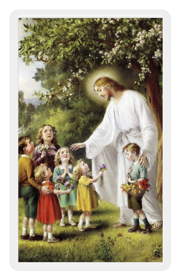 Jesus Blessing Children - Beatitudes Prayer (600x600), Png Download