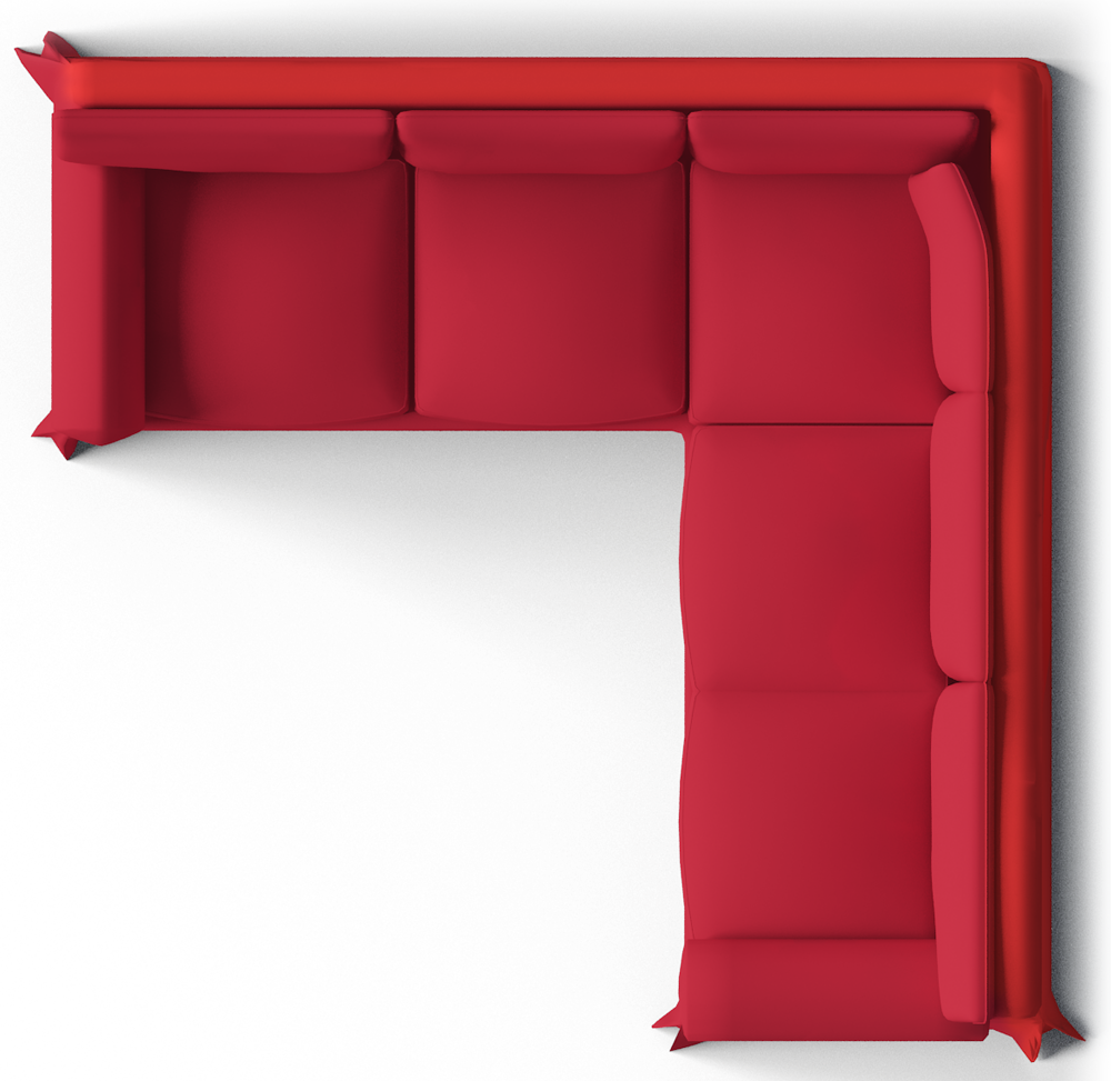 Ektorp Seat Corner Bed Sofa Top - L Shaped Sofa Top View (1000x973), Png Download