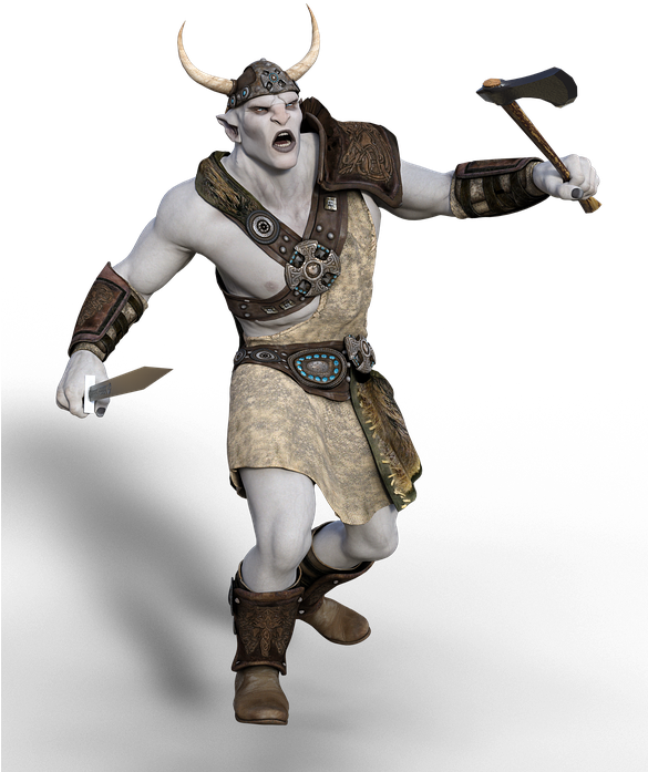 Ork, Warrior, Axe, Sword, Fantasy, Mythical Creatures - Axe (584x720), Png Download