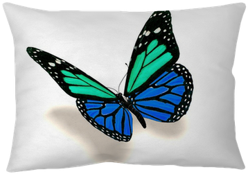 3d Turquoise And Blue Butterfly Throw Pillow • Pixers® - 3d Butterfly Drawing (400x400), Png Download