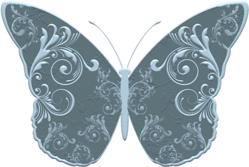 Ob Floral 3d - Butterfly (500x500), Png Download
