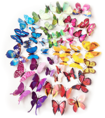 3d Butterfly Wall Stickers Or Fridge Magnets - Sticker (379x415), Png Download
