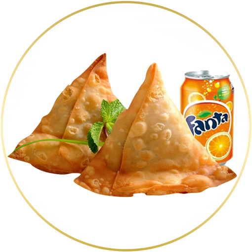 96- Menú Samosa - Fanta Orange 24x 330ml Glass Bottles (510x511), Png Download