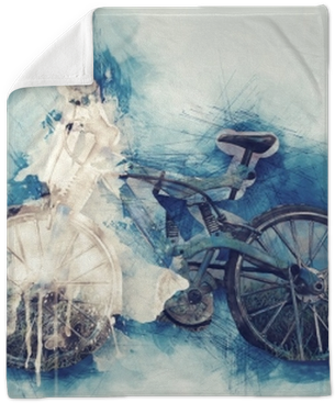 Abstract Bicycle On Watercolor Painting Background - Painting (400x400), Png Download