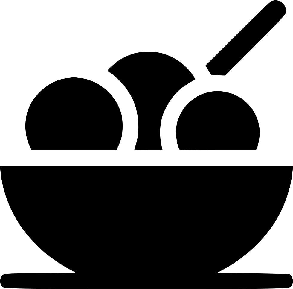 Ice Cream Bowl - Ice Cream Png Black (980x966), Png Download