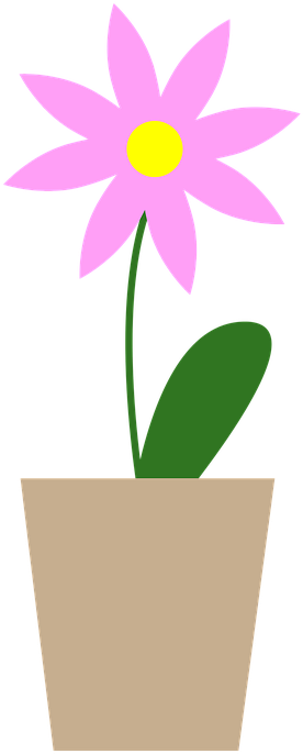 Flower Pot 2 - Vaso Flores Desenho Png (360x720), Png Download