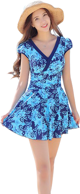 Shu Man Swimsuit Women's Siamese Plus Fat Large Size - Girl (800x800), Png Download