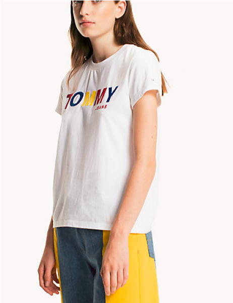 T-shirt Tommy Hilfiger Jeans Dw0dw03738 Woman Logo - Girl (600x600), Png Download
