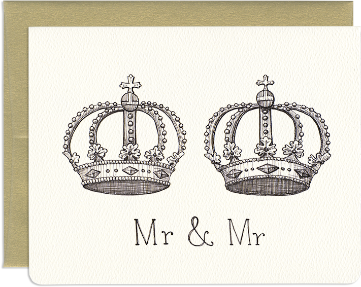 Mr & Mr - Greeting Card (800x661), Png Download