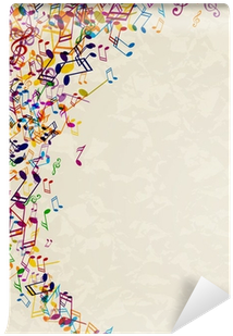 Vector Abstract Background With Colorful Music Notes - Music (400x400), Png Download