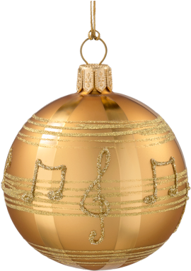 Christmas Bauble, Gold-coloured With Musical Notes, - Music Christmas Bauble (390x390), Png Download