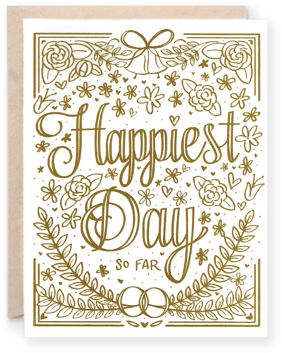 Happiest Day So Far Wedding Greeting Card - Greeting Card (1667x1324), Png Download