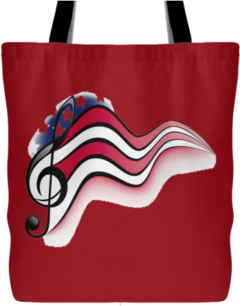 Musical American Flag Tote Bag - Tote Bag (480x480), Png Download