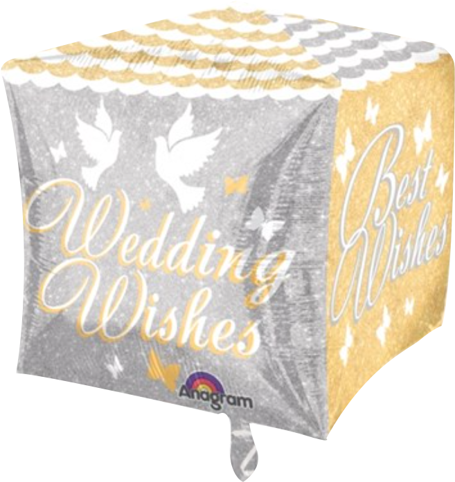 Wedding Wishes Cubez Foil Balloon - Anagram Supershape Diamondz - Wedding Wishes (804x738), Png Download