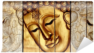 Traditional Thai Style Lord Buddha's Face Wood Carving - Relief (400x400), Png Download