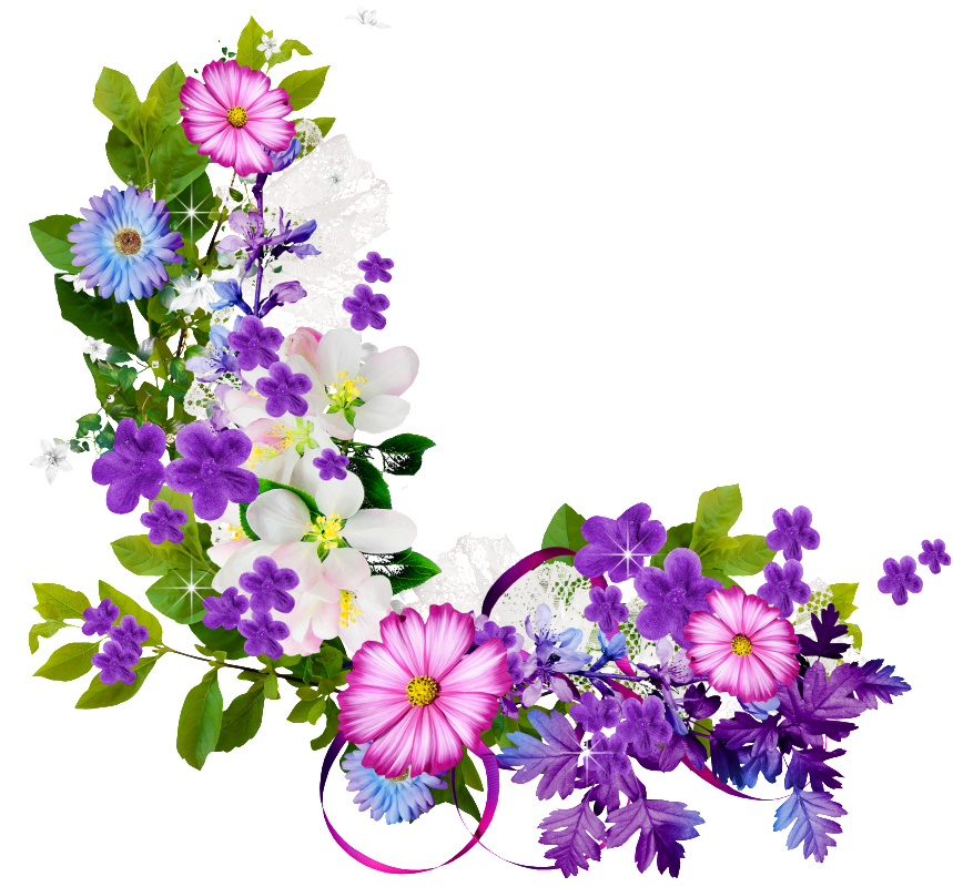 Hd Flower Border - Border Png Purple Flowers (1024x1024), Png Download