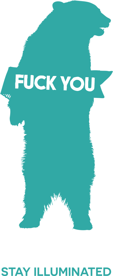 Fuck You Animal Series - Standing Grizzly Bear Silhouette (1250x1000), Png Download