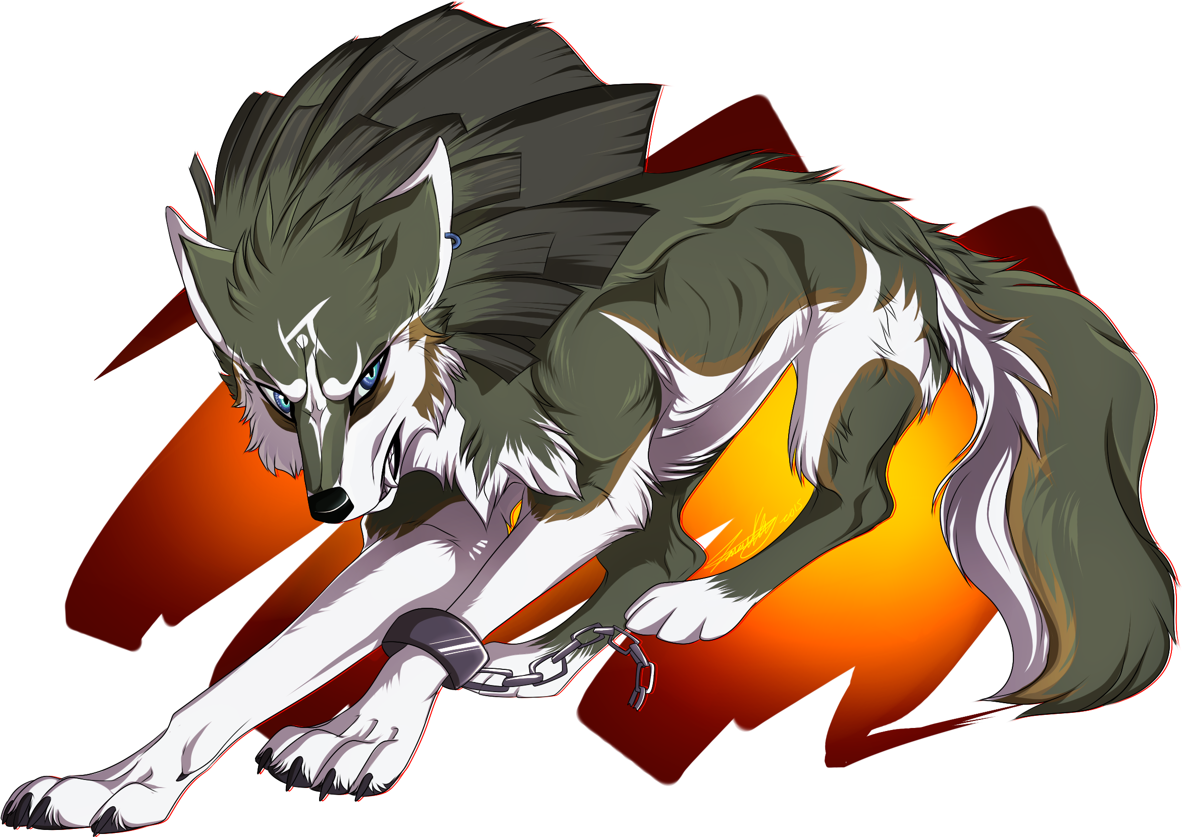 Wolf Link T-shirt Design - Wolf Link (2500x1800), Png Download