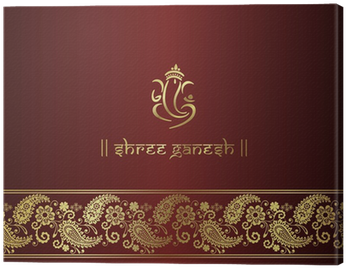 Ganesha, Traditional Hindu Wedding Card Design, India - Paisley (400x400), Png Download