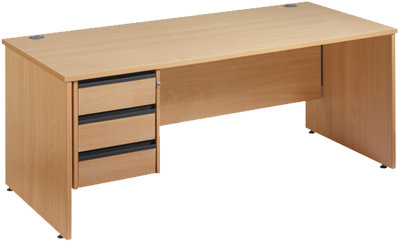 Img - Simple Office Table And Chair (397x367), Png Download