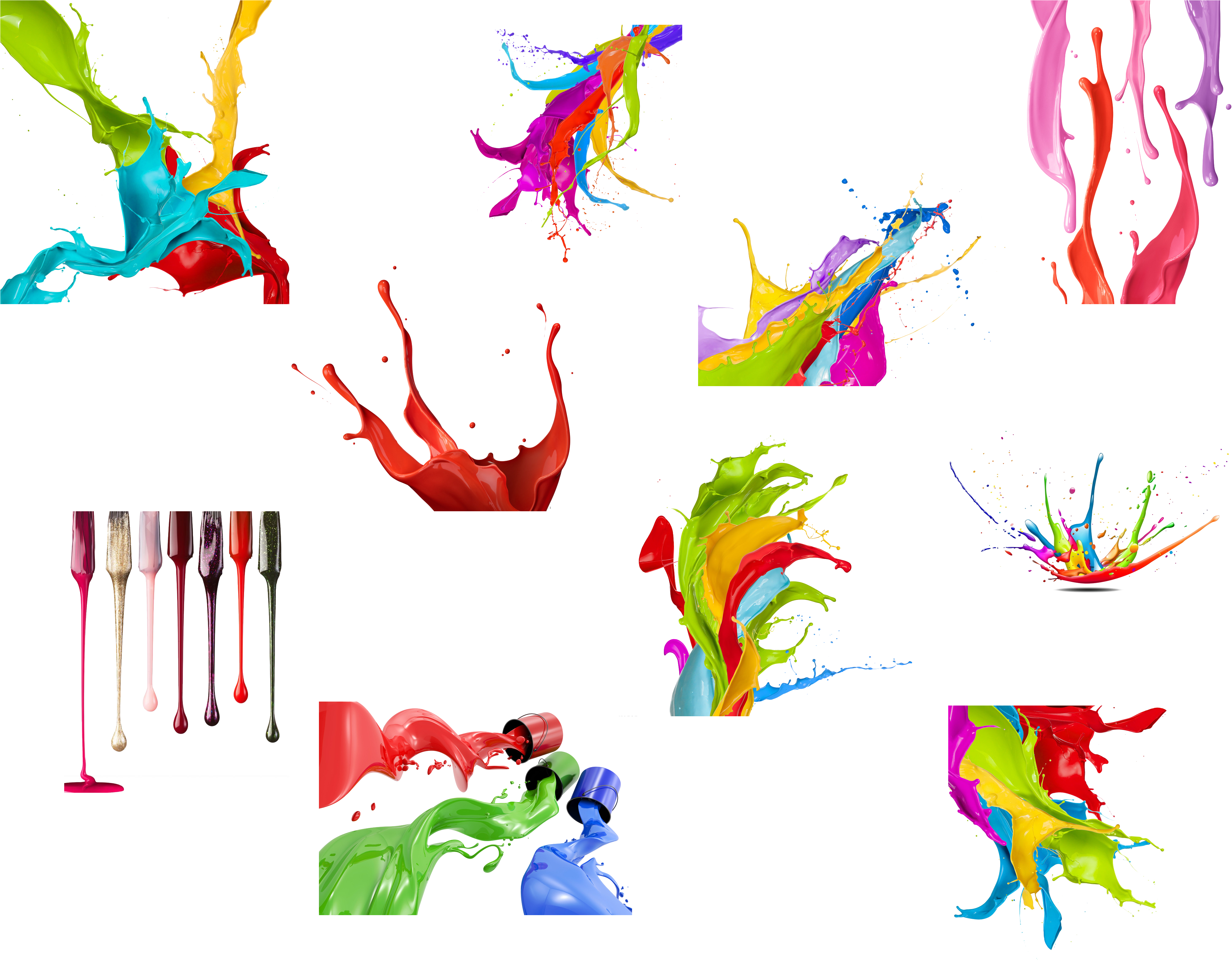 Color Splash Paint Bucket Creative Transprent Clipart - Paint Splash (4796x3713), Png Download