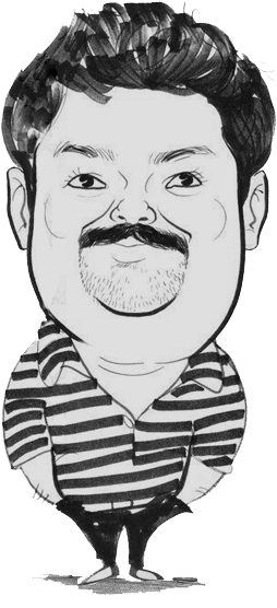 #caricature Printed Ceramic Cups/ T-shirts/ Caps - Caricature Simple (400x601), Png Download