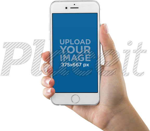 Phone In Hand Png - Iphone Mockup In Hand Png (750x563), Png Download