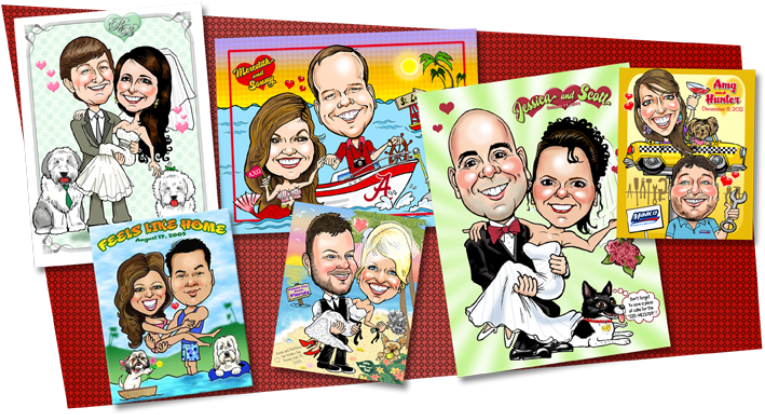 Caricature Artist In Marietta, Ga - Collage (831x467), Png Download