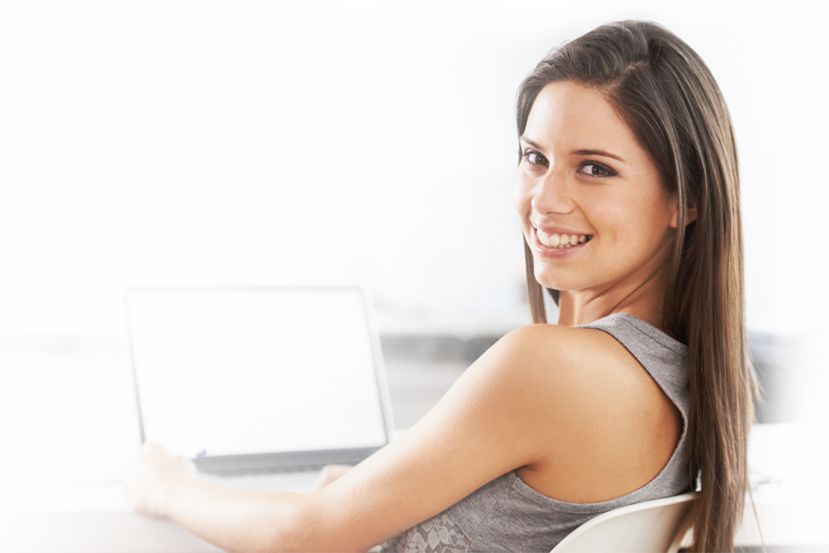 Email-marketing - Woman With Laptop Transparent (829x553), Png Download