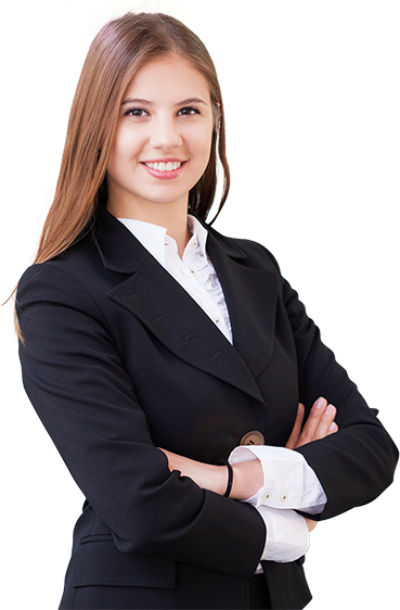 Our Long Term Relationship With Our Customers Is Based - Girl In A Suit Png (369x562), Png Download