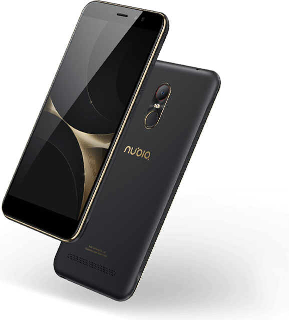 5'' Hd Display Better Selfies In Low Light - Nubia N1 Lite - Black, Gold (577x640), Png Download