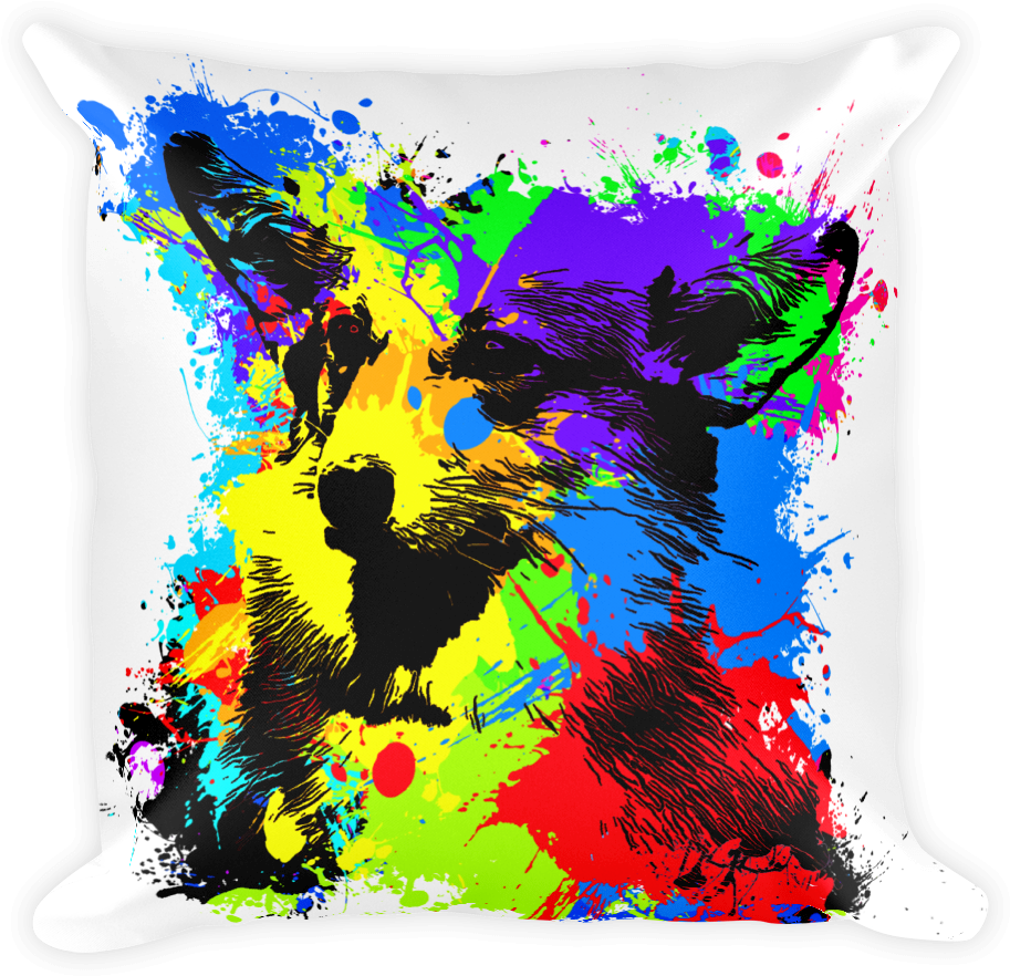 Pembroke Welsh Corgi Colorful Splash Paint Decorative - Ink Splatter (1000x1000), Png Download