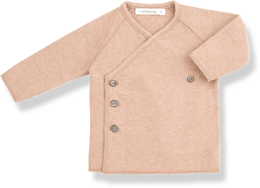 1 In The Family Myla Newborn Crossed Shirt Rose - Cardigan (901x1348), Png Download